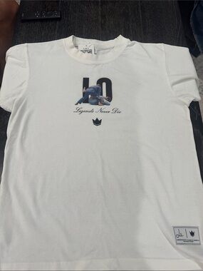 Legends Never Die White Graphic Short Sleeve Tee - Unbranded
